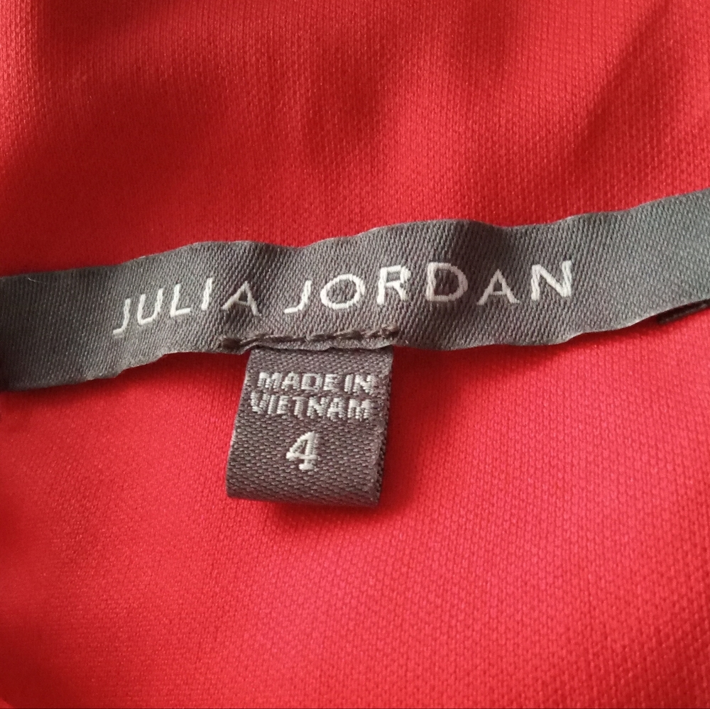 Julia Jordan NWT Red Flutter Sleeve Chiffon Midi  Woman's Dress - Picture 4 of 8